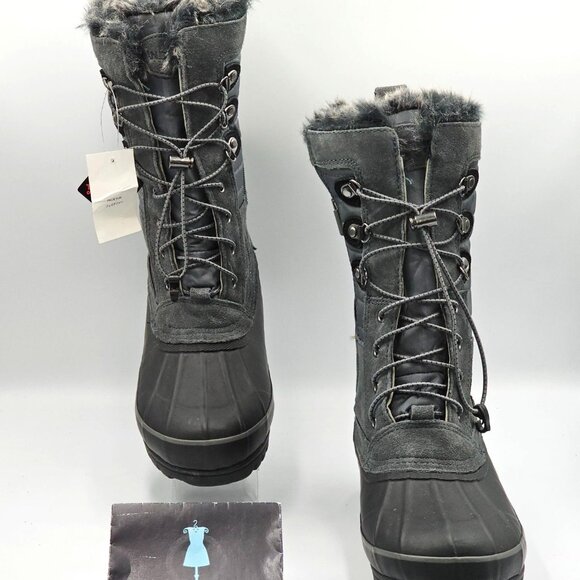 NWT Lands' End Women's Gray Squall Insulated Waterproof Snow Boots Sz 9B 2914 - Picture 2 of 15